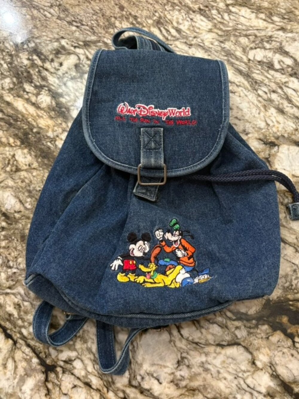 Vintage 1990s Walt Disney World Denim Backpack